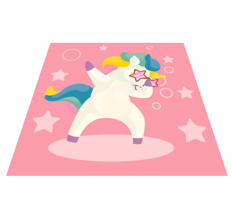 Vinyl Teppich Kinder tanzende einhornmagie - TenStickers