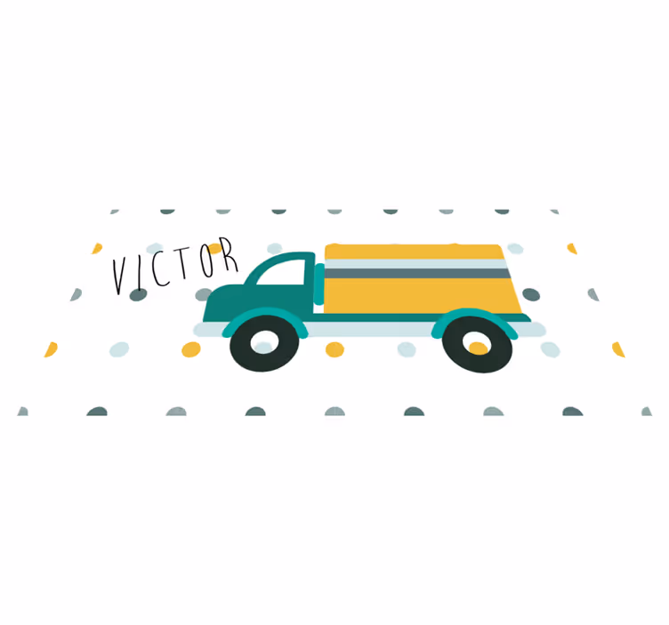 Vinylteppich mit Name Lkw mit Namen - TenStickers