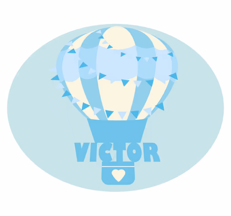Vinylteppich mit Name Personalisierte bunte luftballons - TenStickers