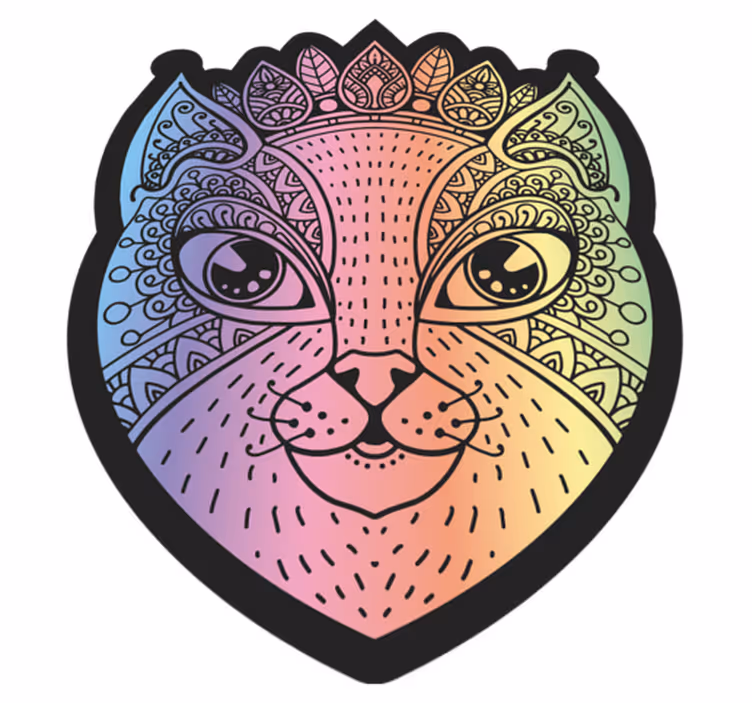 Vinyl Teppich Tiere mandala-katzenillustration - TenStickers
