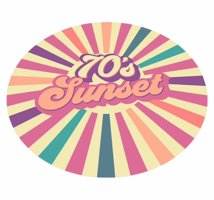Vinyl Teppich Text sonnenuntergangsstimmung der 70er - TenStickers