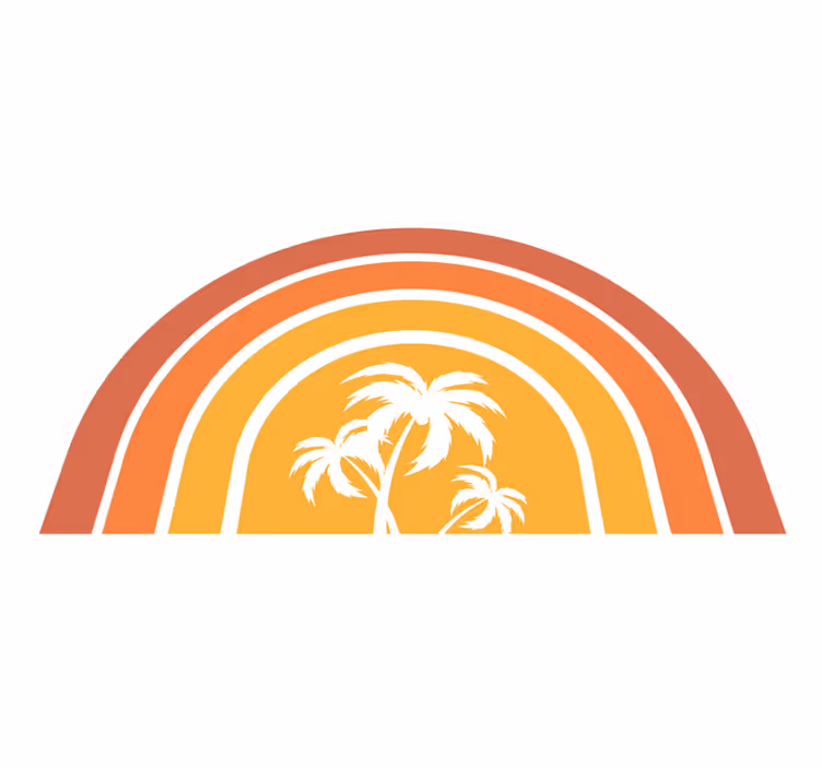Vinyl Teppich Natur tropisches sonnenuntergangsemblem - TenStickers