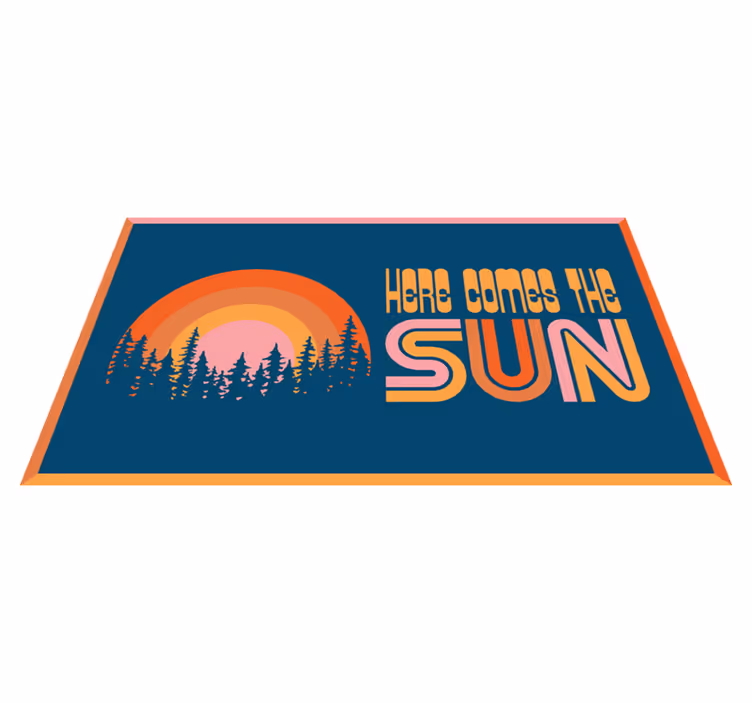 Vinyl Teppich Text sonnenaufgang-silhouette-szene - TenStickers