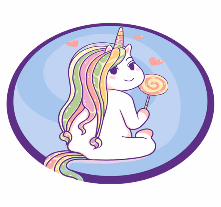 Vinyl Teppich Kinder einhorn lutscher - TenStickers