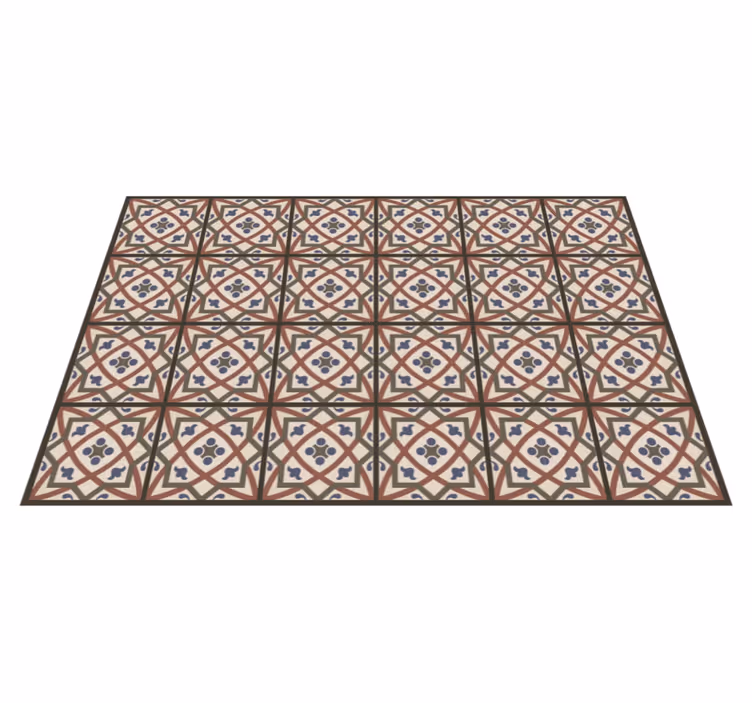 Vinyl Teppich Fliesenoptik mediterranes muster - TenStickers