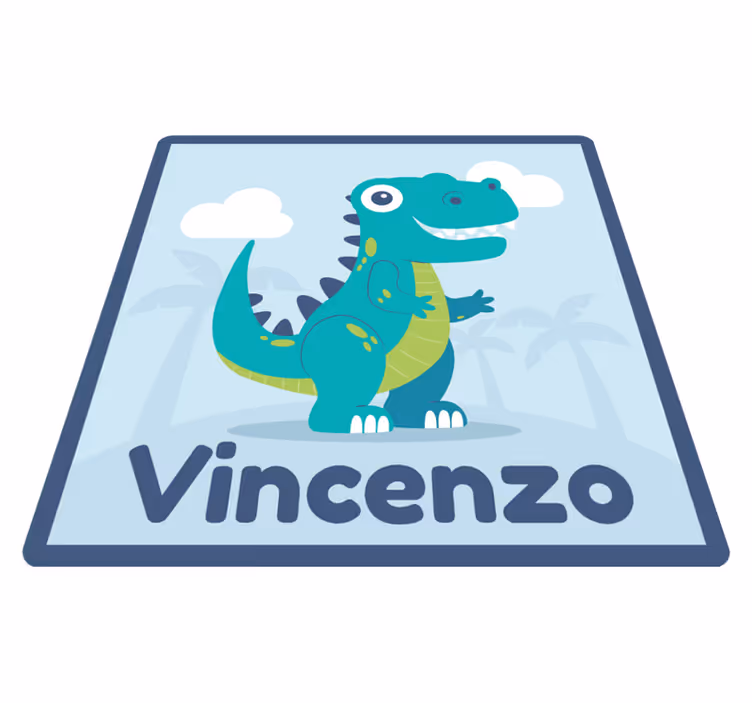 Vinylteppich mit Name T rex dinosaurier - TenStickers