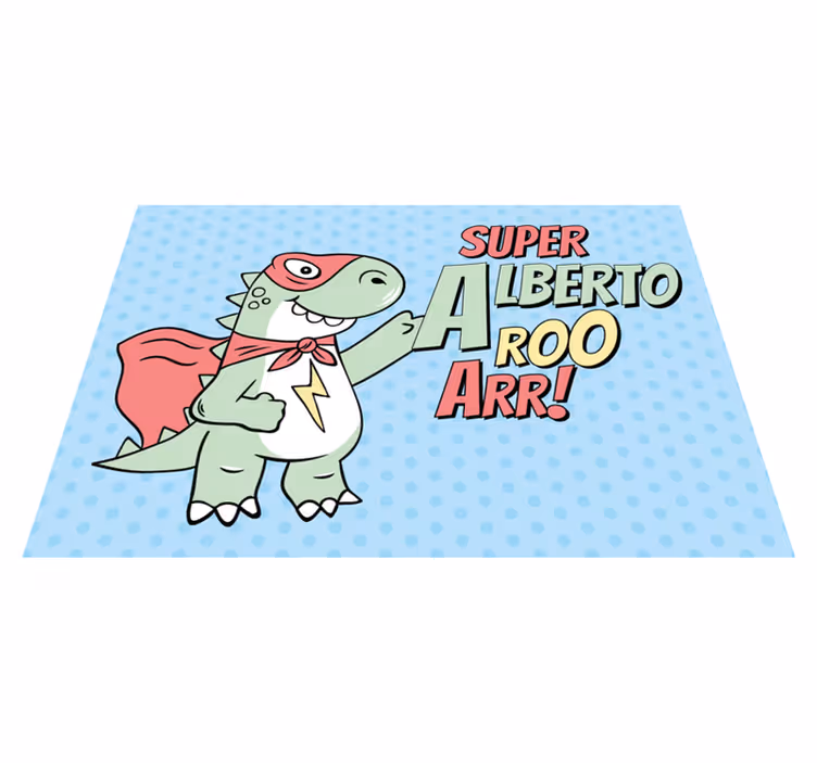 Vinylteppich mit Name Super Dinosaurier - TenStickers