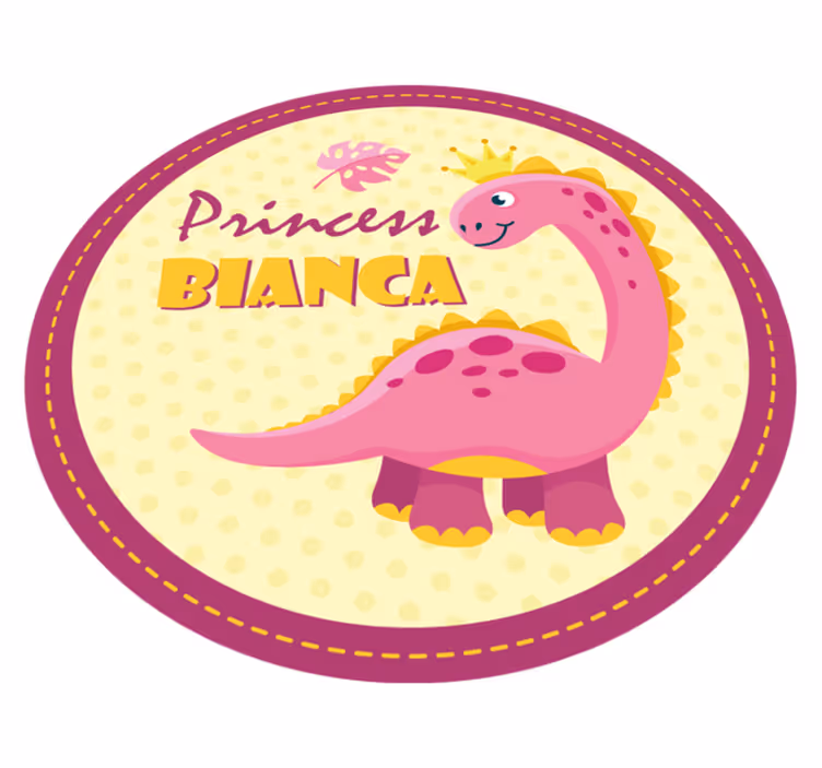 Vinylteppich mit Name rosa Dinosaurier - TenStickers