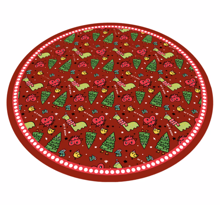 Vinyl Teppich Weihnachten festliches kreisförmiges design - TenStickers
