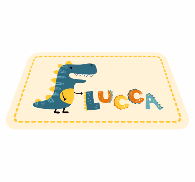 Vinyl Teppich mit Namen verspielter dinosaurier - TenStickers