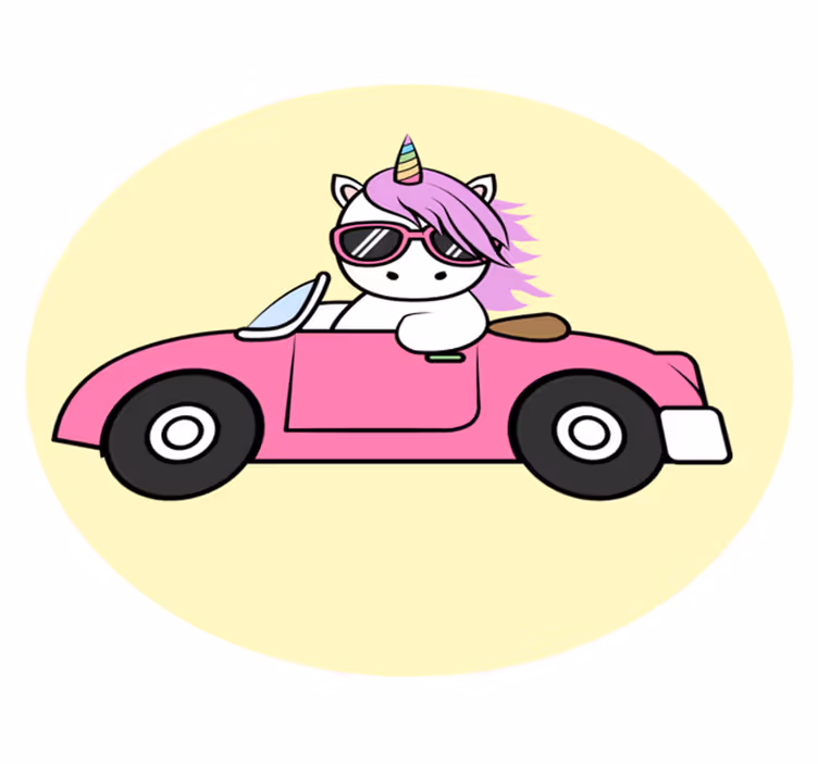 Vinylteppich Tiere Cooles einhorn fahren - TenStickers