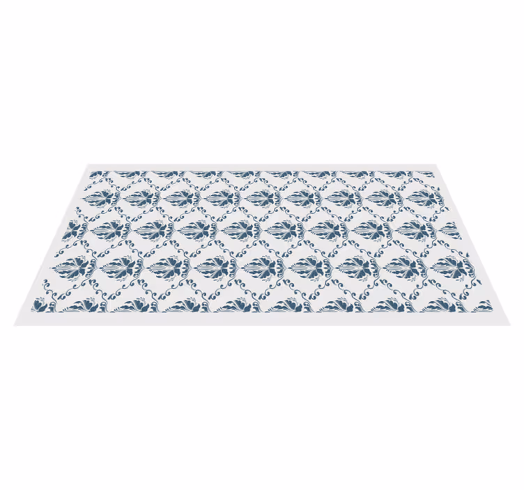 Vinyl Teppich Fliesenoptik elegantes blättermotiv - TenStickers