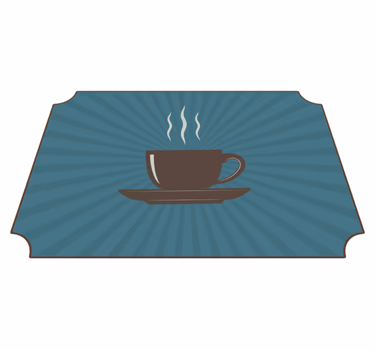 Vinylteppich modern Blauer Hintergrund der espressokaffeetasse - TenStickers