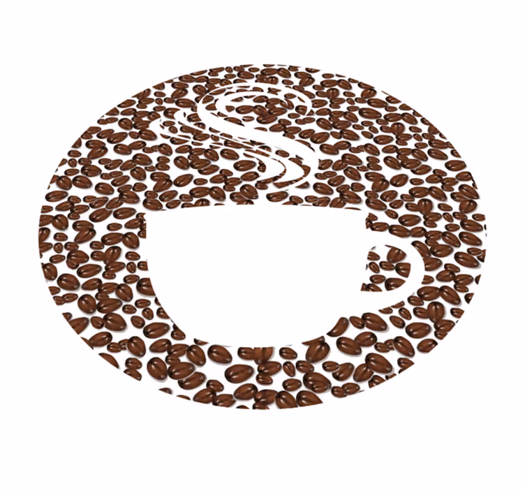 Vinylteppich modern Cu kaffee mit kaffeebohnen - TenStickers