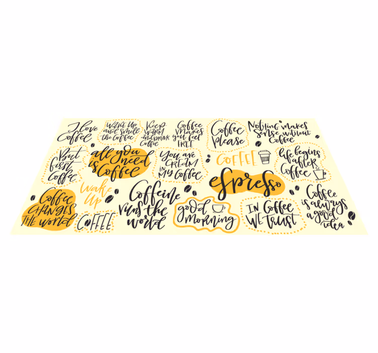 Vinylteppich Spruch Handgezeichnete schriftzug über kaffee gesetz - TenStickers