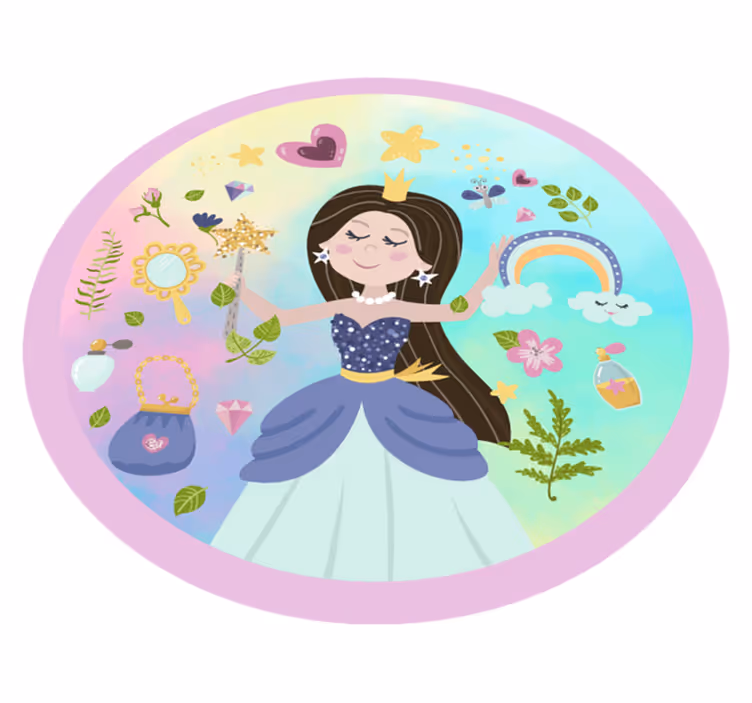 Vinyl Teppich Kinder märchenprinzessin - TenStickers