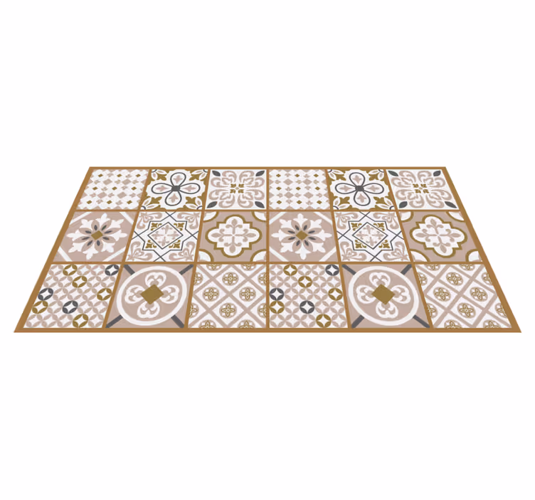 Vinylteppich geometrisch Braune Fliesen - TenStickers