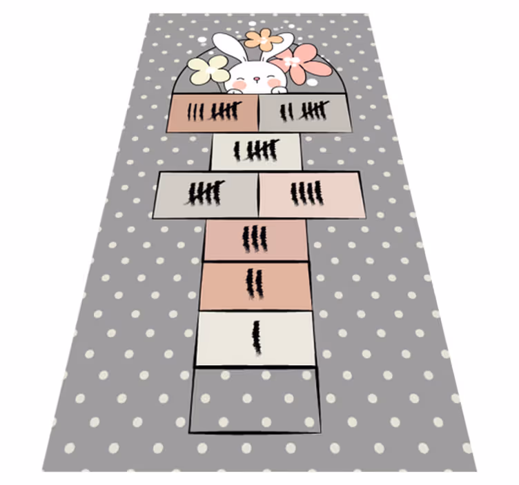 Vinylteppich spiele Nordischer kaninchen-hopse - TenStickers