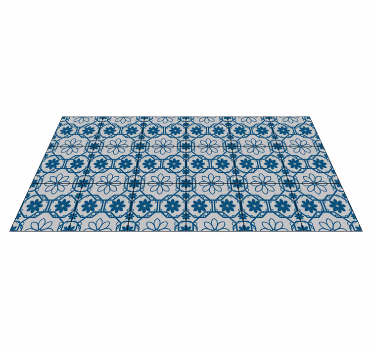 Vinylteppich modern Kreisförmige krawatten blau und weiß - TenStickers