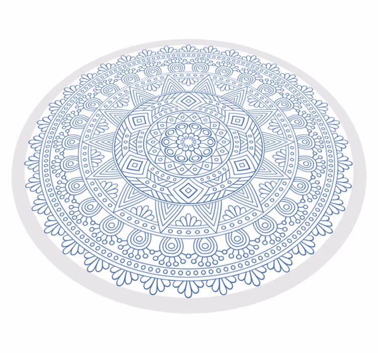 Vinyl teppich mandala komplexes blaues muster - TenStickers