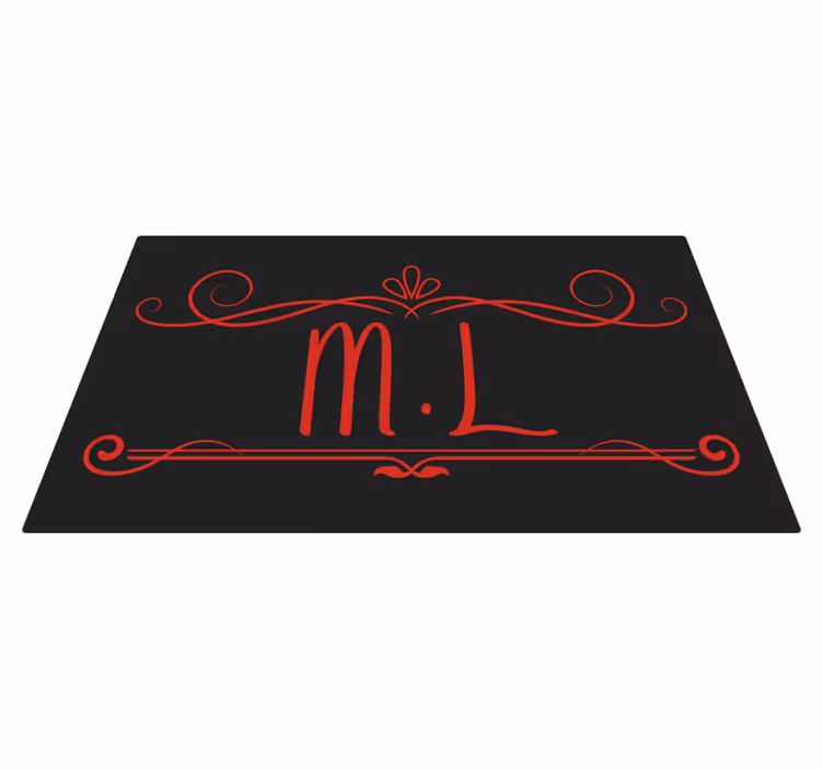 Vinylteppich Schwarzer und roter designname - TenStickers