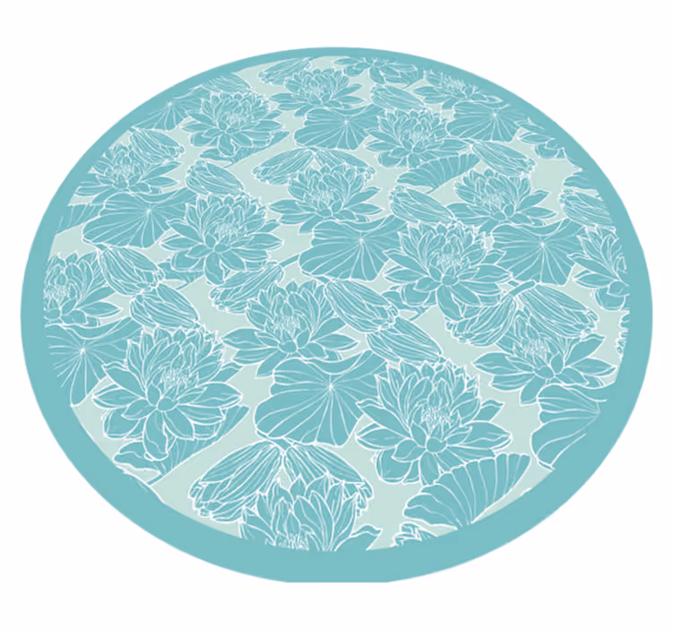 Vinyl Teppich Blumen blumenmotiv kreis - TenStickers