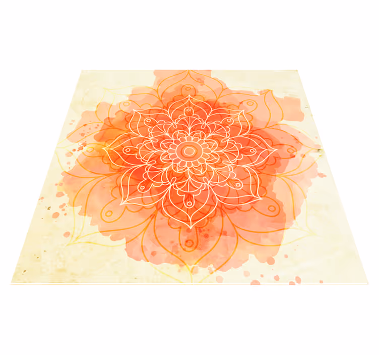 Vinylteppich Blumen Lotus mandala Design - TenStickers