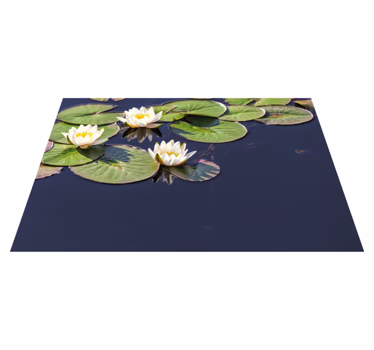 Vinylteppich Blumen Lotus realistisch im teich - TenStickers