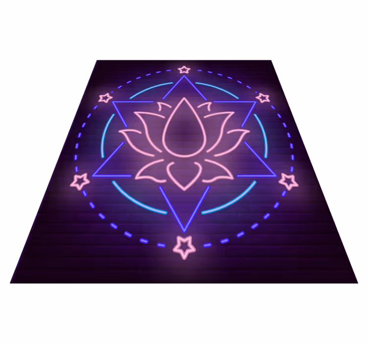 Vinylteppich Blumen Lotus ziegel wandleuchte - TenStickers