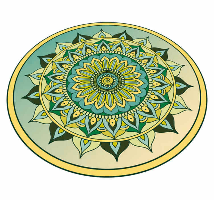 Vinyl teppich mandala mit lebhaftem muster - TenStickers