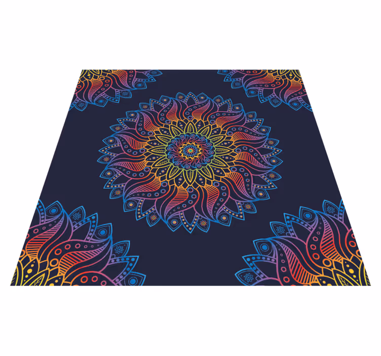 Vinylteppich Mandala Mandala bunt gefärbt - TenStickers