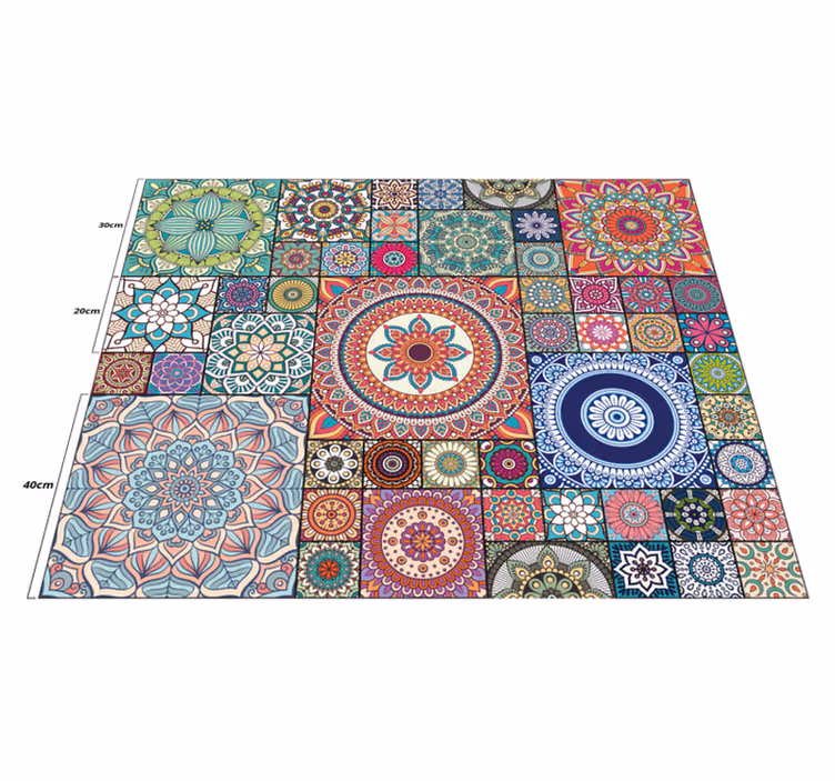 Vinylteppich Mandala Mandala fliesen - TenStickers