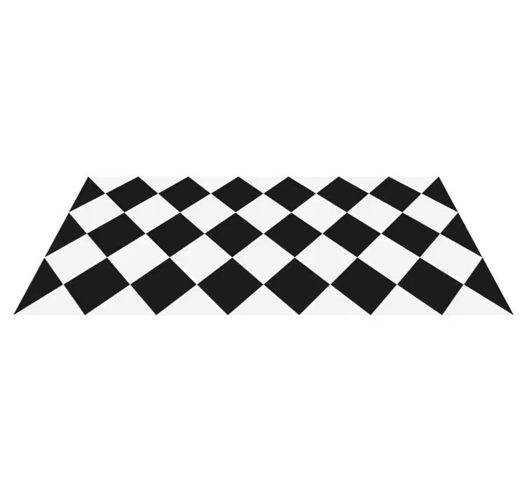 Vinylteppich geometrisch Schwarz-weiß-rauten - TenStickers