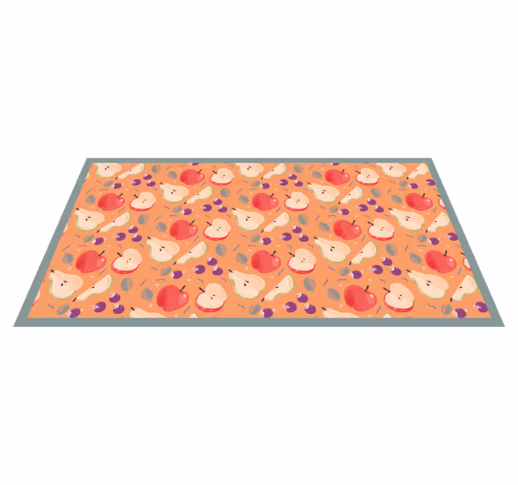 Vinyl Teppich Küche Apfel-cartoon - TenStickers