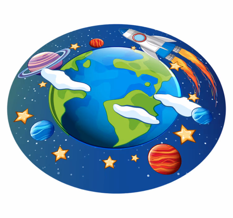 Vinyl Teppich Kinder planetenumlaufbahn - TenStickers