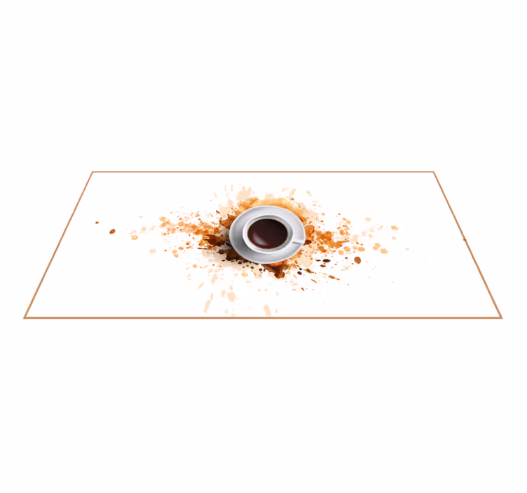 Vinyl Teppich Küche verschütteter kaffee illusion - TenStickers