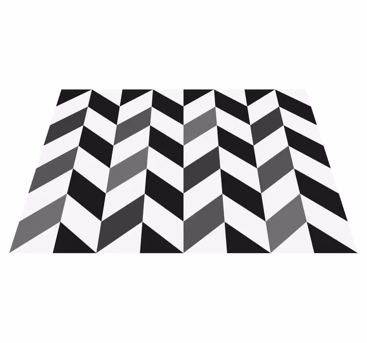 Vinylteppich geometrisch Schwarz grau weiße Streifen - TenStickers