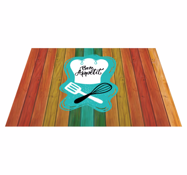 Vinyl Teppich Text guten appetit-emblem - TenStickers