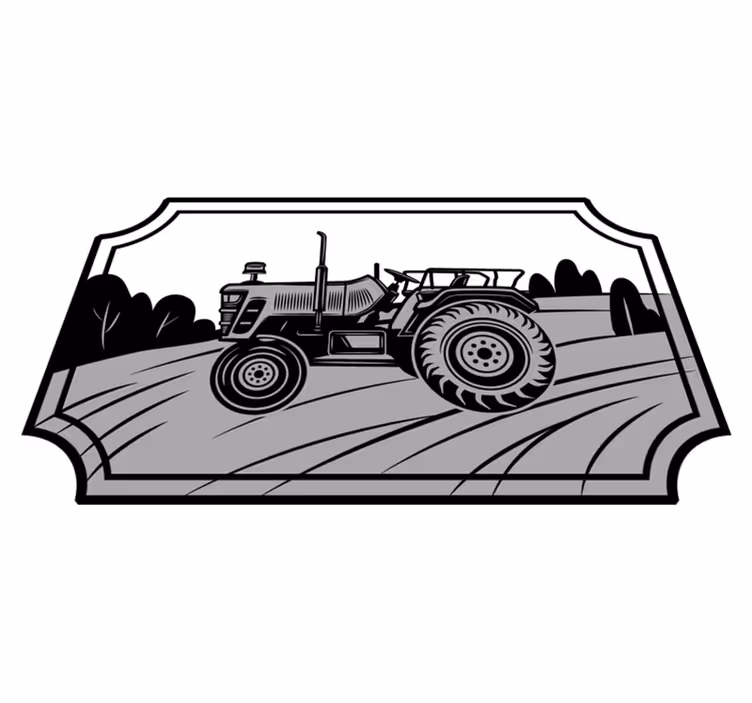 Vinyl Teppich kindlich monochromer traktor - TenStickers