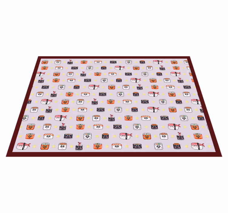 Vinyl Teppich Kinderzimmer sushi-cartoon-muster - TenStickers