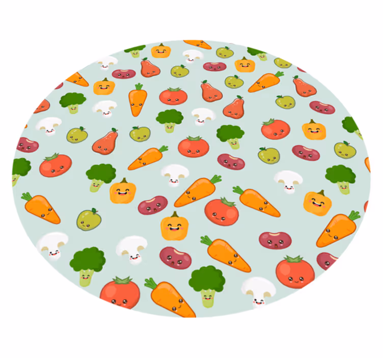 Vinyl Teppich Baby fröhliches gemüsemuster - TenStickers