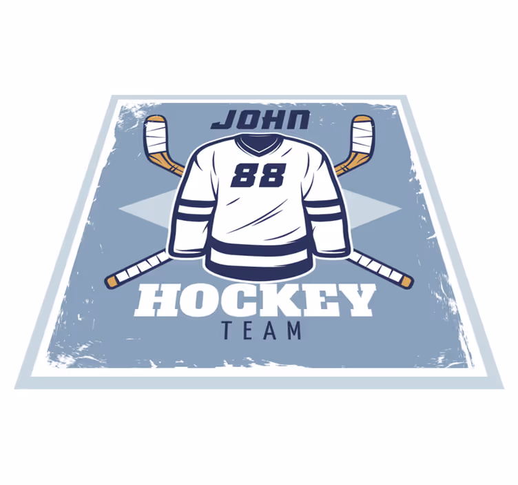 Vinyl Teppich mit Namen personalisiertes hockey-emblem - TenStickers