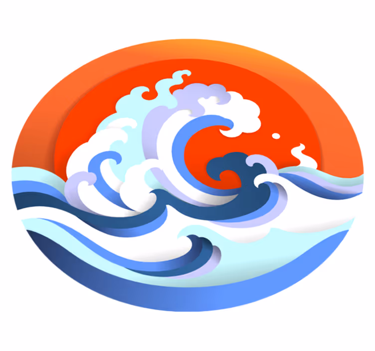 Vinyl Teppich Natur ozeanischer wellenkreis - TenStickers