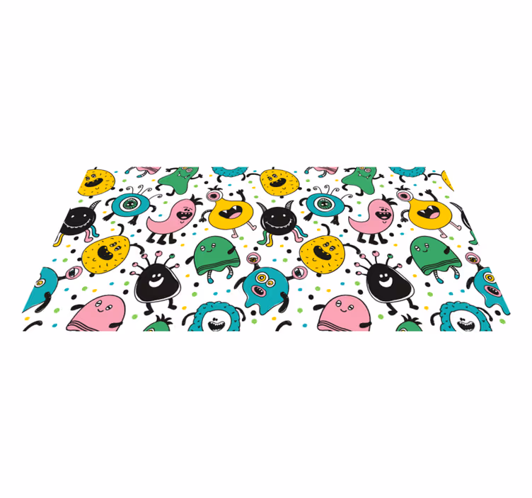 Vinyl Teppich kindlich verspielte monsterillustration - TenStickers