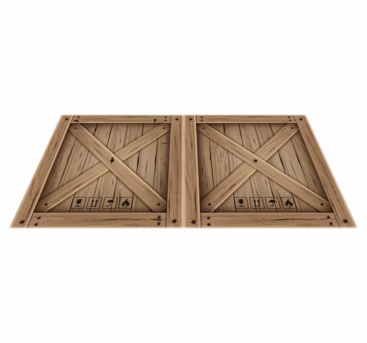 Vinylteppich Holz Materialeffekt - holzkiste - TenStickers