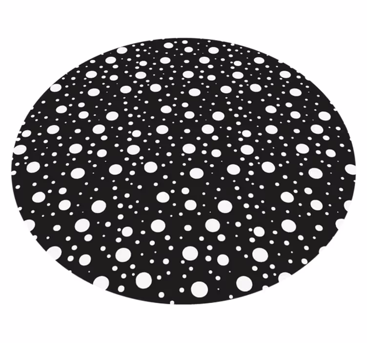 Vinyl teppich baby in grau und schwarz mit punkten - TenStickers