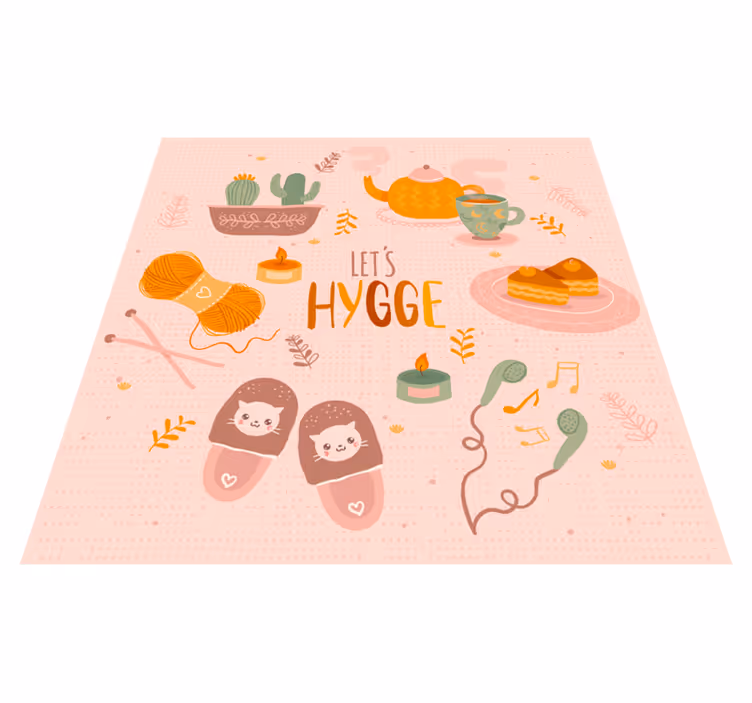 Vinyl Teppich Jugendzimmer lass uns hygge gemütliches design - TenStickers