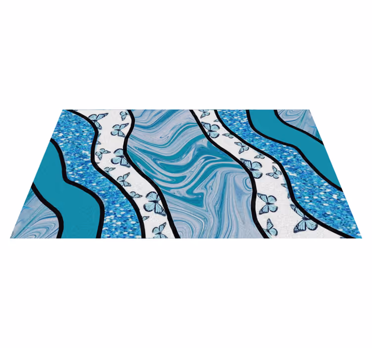 Vinyl Teppich Imitation Struktur sanfte azurblaue strömungen - TenStickers