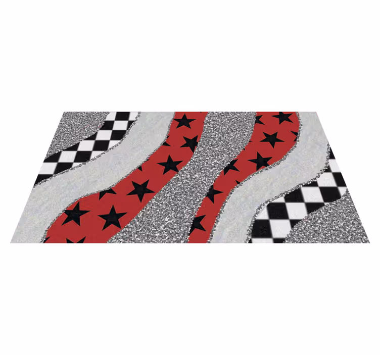 Vinyl Teppich Imitation Struktur sternenrote wellen - TenStickers