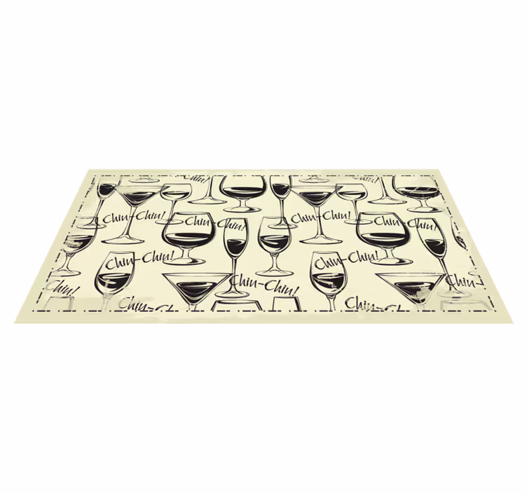 Vinyl Teppich Küche Gläser wein - TenStickers